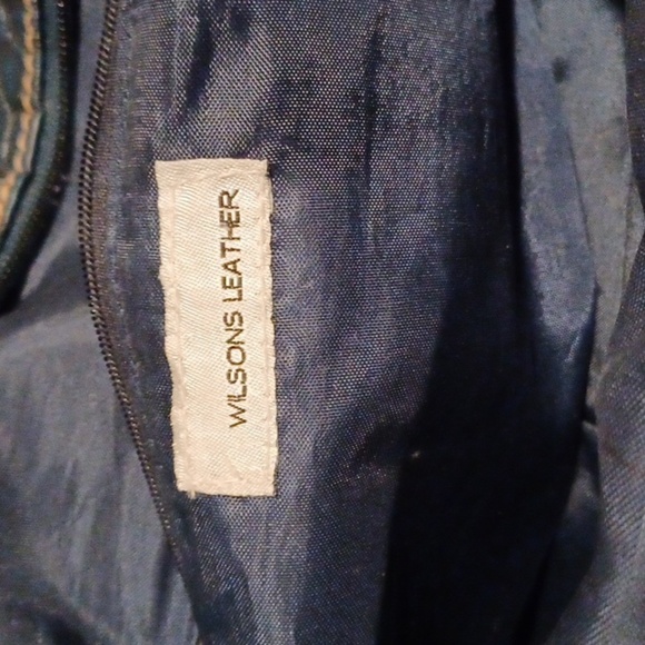 Wilson Vintage Leather Snake/Gator Pattern Shoulder Purse, blue - Picture 5 of 5